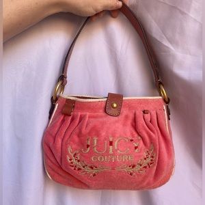Salmon Pink Vintage Terry Cloth Juicy Couture Shoulder Purse
